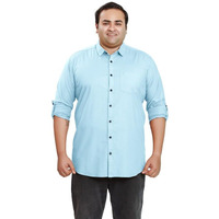 Be Active Men's Casual 100% Cotton Solid Plus Size Shirt || Plus Size Shirts For Men || Casual Plus Size Shirt || Casual Wear Shirts (N-Rfbg0015 16 3Xl) Sky