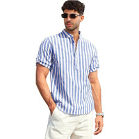 Be Active Men Cotton Regular Fit Shirt (Rf0039_Blue, Small)