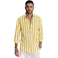 Be Active Men's Regular Fit Casual Shirts|| Cotton Lining Shirts For Men|| Stylish Full Sleeves Shirt Men-Rf0024 1 L Yellow