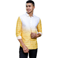 Be Active Men's Casual 100% Cotton Stripes Shirt || Casual Shirts For Men || Men Casual Shirt || Casual Wear Shirts (Cln0103-3-M) Yellow