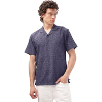 Be Active Men's Casual Cotton Blend Embroidered Shirt || Half Sleeve Shirt || Men Casual Shirt || Casual Wear Shirts (Him0134 6 S) Blue