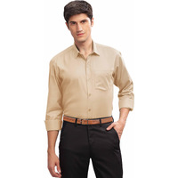 Be Active Men's Formal Full Sleeves Solid Shirt || Formal Shirts For Men || Men Formal Shirt Regular Fit || Formal Attire Men (Rf0005_17_L) Beige