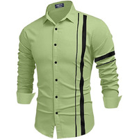 Bellstone Men's Solid Regular Fit Shirt (B-8200_Light Green