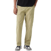 Bewakoof Men's Solid Regular Fit Poplin Pants_648621_Beige_36