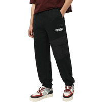 Bewakoof Official Nasa Merchandise Men's Typography Oversized Fit Terry Joggers_664129_Black_Xl