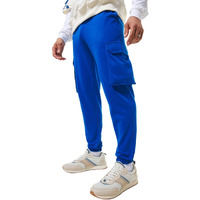 Bewakoof Air 1.0 Men's Solid Oversized Fit Terry Cargo Joggers_620437_Blue_M