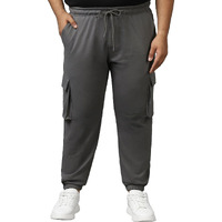 Bewakoof Air 1.0 Men's Solid Oversized Plus Size Joggers_604220_Grey_4Xl