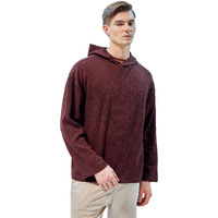 Bewakoof Men's Solid Polyester Hoodie - Oversized Fit, Hooded, Full Sleeves_602495_Maroon_M