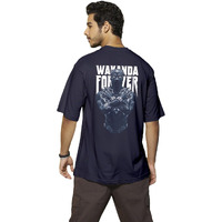 Bewakoof Men's Graphic Printed 100% Cotton T-Shirt - Oversized Fit, Round Neck, Half Sleeves