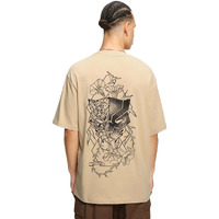 Bewakoof Men's Graphic Printed Oversized T-Shirt_565894_Brown_M