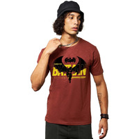 Bewakoof Air 1.0 Official Dc Merchandise Batman Men's Graphic Printed Regular Fit Half Sleeve Round Neck Cotton Slub T-Shirt_646657_Red_S