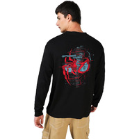 Bewakoof Official Marvel Merchandise Men's Graphic Printed Oversized Fit Full Sleeve Round Neck Cotton Jersey T-Shirt 636662 Black Xl