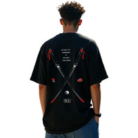 Bewakoof Men's Black Warriors Graphic Printed Oversized T-Shirt