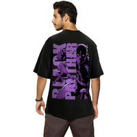 Bewakoof Cotton Official Marvel Merchandise Men's Graphic Printed Oversized Fit T-Shirt_624284_Black_Xl