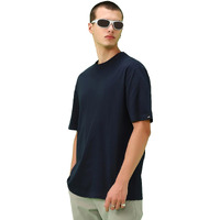 Bewakoof Men's Solid Oversized Fit Half Sleeve Round Neck Cotton T-Shirt Blue