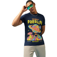 Bewakoof Men's Graphic Printed Regular Fit T-Shirt_608328_Blue_S
