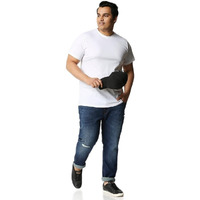Bewakoof Men's Plain Solid White Round Neck Short Sleeve Oversized Fit T-Shirt