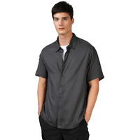 Bewakoof Men's Solid Oversized Fit Shirt_586201_Grey_M