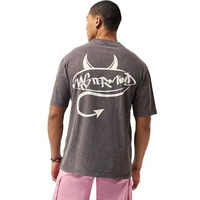 Bewakoof Men's Graphic Print Oversized Fit T-Shirt_582810_Brown_L