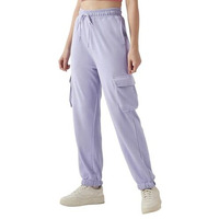 Bewakoof Air 1.0 Women Solid Oversized Fit Terry Cargo Joggers_646694_Purple_Xl