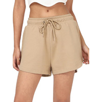 Bewakoof Women's Solid Regular Fit Poly Cotton Shorts_662158_Brown_Xl
