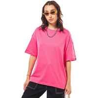 Bewakoof Women's Solid Oversized T-Shirt_604895_Pink_M