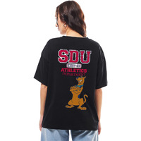 Bewakoof Official Scooby Doo Merchandise Women's Graphic Printed Oversized Fit T-Shirt_597300_Black_2Xl