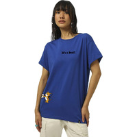 Bewakoof Official Tom & Jerry Merchandise Women's Graphic Printed Boyfriend Fit Half Sleeve Round Neck Cotton Jersey T-Shirt_ 624160 Blue Xs
