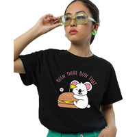 Bewakoof Women's Graphic Printed 100% Cotton T-Shirt - Boyfriend Fit, Round Neck, Half Sleeve