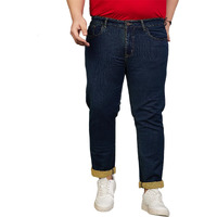 Bigbanana Plus Size Men's Regular Fit Tinted Wash Jeans (Zinko,Dark Navy,9Xl)