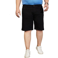 Bigbanana Plus Size Men's Regular Fit Solid Shorts (Impetus-Black,Black,4Xl)