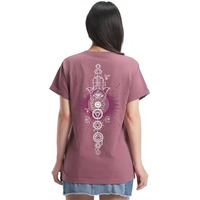 Bewakoof Women's Graphic Print Boyfriend Fit Half Sleeve Round Neck Cotton T-Shirt_676093_Purple_Xs