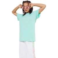 Bewakoof Women's Solid Boyfriend Fit Half Sleeve Round Neck Cotton T-Shirt_482554_Green_S