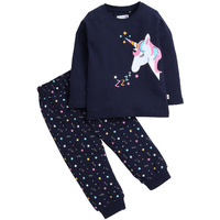 Bumzee Navy Girls Full Sleeves T-Shirt & Pyjama Set Age - 2-3 Years (Peb4138F-Navy)