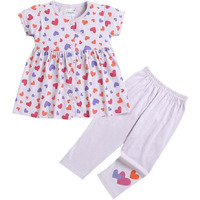 Bumzee Lilac Girls Cap Sleeves Cotton Frock & Legging Set Age - 12-18 Months (Peb9613D-Lic)