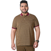 Bigbanana Plus Size Men's Regular Fit Jacquard Polo Tshirt (Shanghai,Mustard,3Xl)