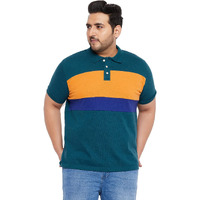 Bigbanana Men's Regular Fit Polo (Taper,Teal,5Xl)