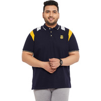 Bigbanana Plus Size Men's Regular Fit Solid Polo Tshirt (Crikfow-Navy,Navy Blue,6Xl)