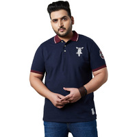 Bigbanana Plus Size Men's Regular Fit Solid Polo Tshirt (Piston,Navy Blue,6Xl)