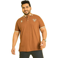 Bigbanana Men's Plus Size Solid Brown Polo Tshirt(Colonia-Brown,7Xl)