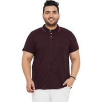 Bigbanana Plus Size Men's Regular Fit Textured Polo Tshirt (Joy-Maroon,Red,7Xl)