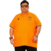 Bigbanana Plus Size Men's Regular Fit Solid Polo Tshirt (Thom-Orange,Orange,6Xl)