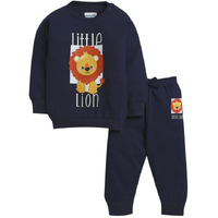 Bumzee Navy Boys Full Sleeves Cotton Sweatshirt & Jogger Set Age - 12-18 Months (Peb9995D-Nbl)