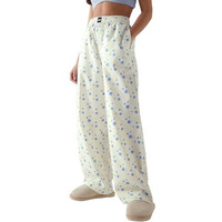 Bewakoof Women's All Over Printed Regular Fit Poplin Pyjama_645085_White_Xl