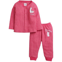 Bumzee Dark Pink Girls Full Sleeves Cotton Thermal Jabla & Jogger Set Age - 9-12 Months (Peb9633E-Dpk)