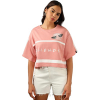Bewakoof Official Friends Merchandise Women's Graphic Printed Oversized Top_589815_Pink_Xl