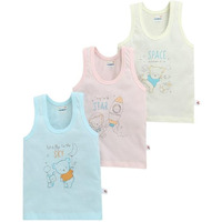 Bumzee Boys Cotton Sleeveless Vest Yellow & Aqua Pack Of 3 Age - 18-24 Months (Peb10407E-Ylw)
