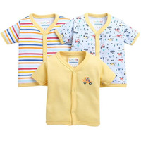 Bumzee Sky Blue & Yellow Boys Half Sleeves Jablas Pack Of 3 Age - 0-3 Months (Peb9012B-Sbl.Ylw)