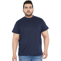 Bigbanana Plus Size Solid Men's Round Neck T-Shirt (Tony-Navy,Navy Blue,4Xl)