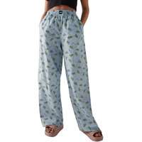 Bewakoof Women's All Over Printed Regular Fit Poplin Pyjama_645097_Blue_Xl